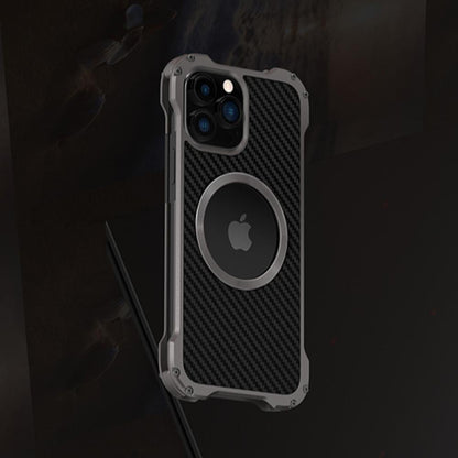iPhone 14 Pro R-Just Aluminium Carbon Fiber Case
