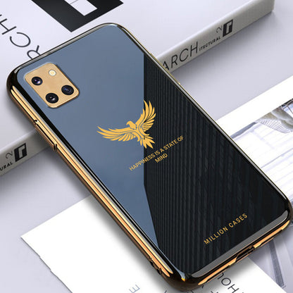 Eagle Pattern Electroplating Glass Case - Samsung