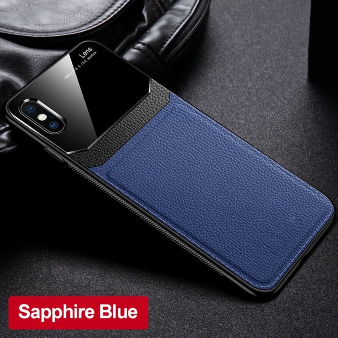 iPhone X/XS - Sleek Slim Leather Glass Case