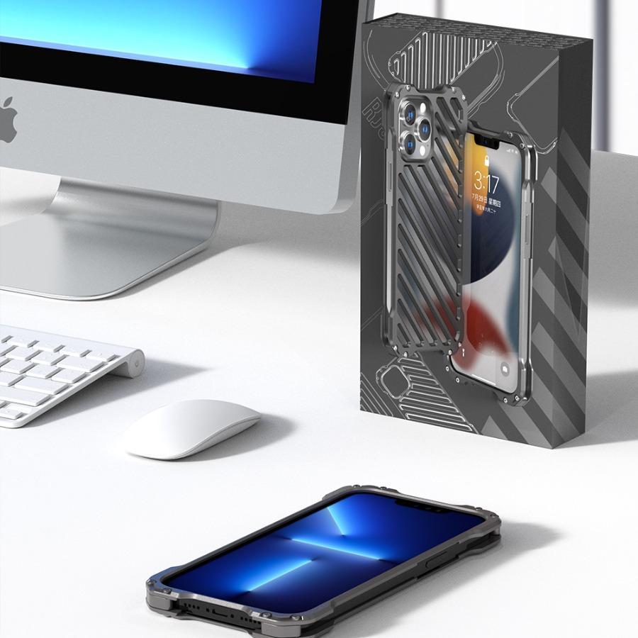 iPhone 14 R-Just Aluminium Alloy Grill Case