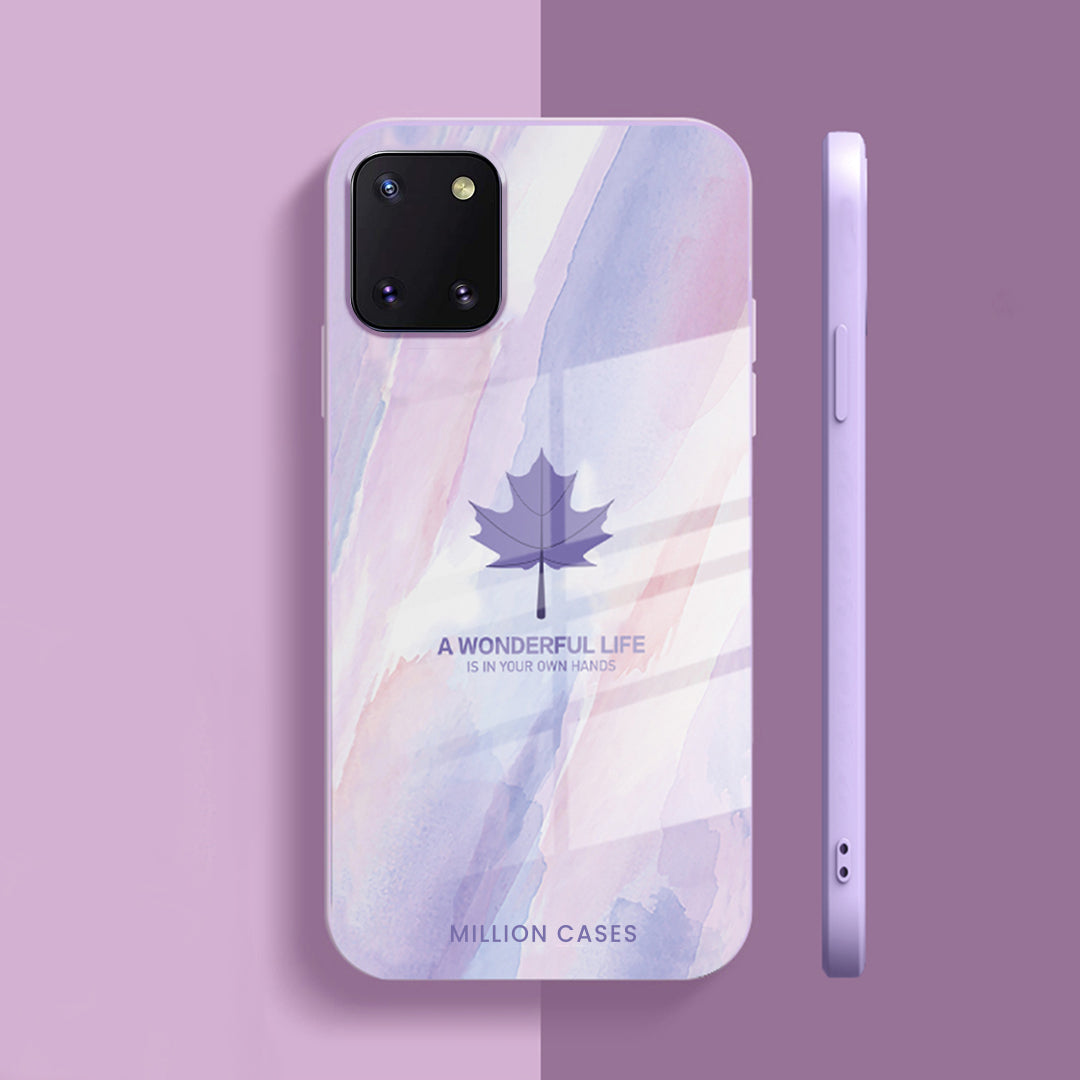 Galaxy Note 10 Series Watercolor Mapple Leaf Glass Case