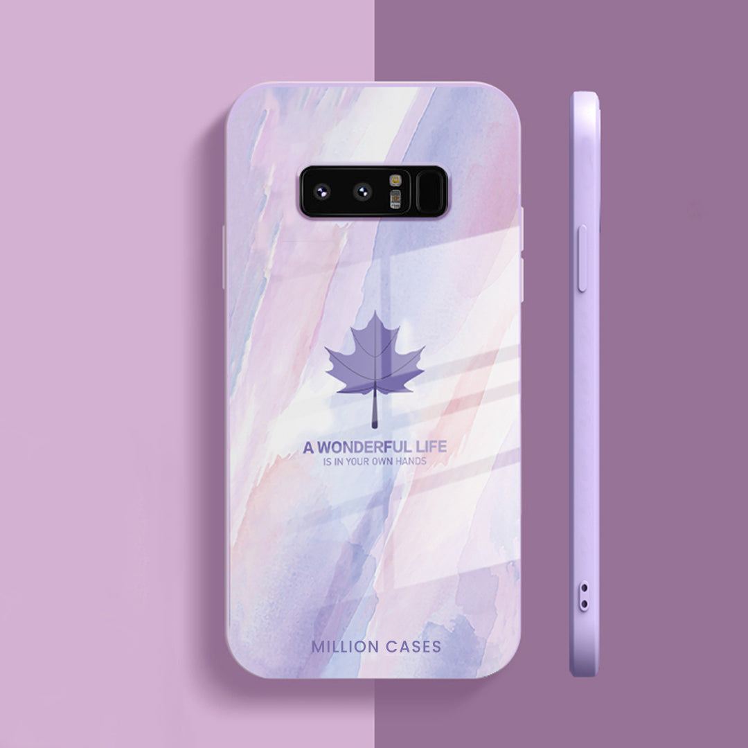 Galaxy Note 8 Watercolor Mapple Leaf Glass Case