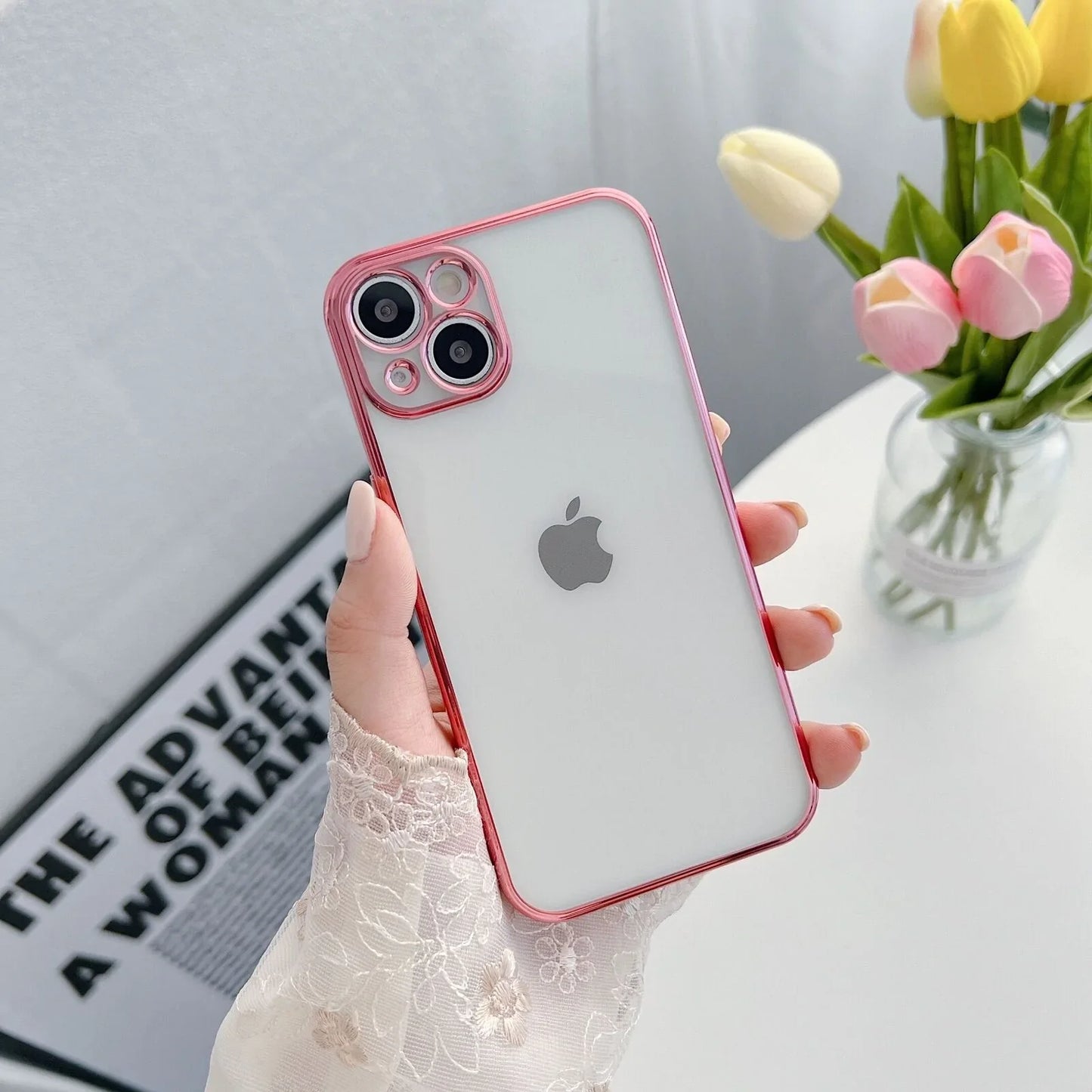 iPhone 12 Pro Max Luxury Electroplating Clear Camera Protective Soft TPU Case