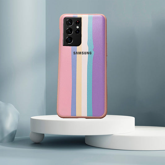 Galaxy S21 Ultra Rainbow Liquid Silicone Logo Case
